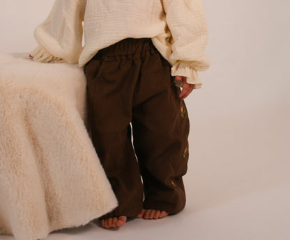 Pantalon Café Fleuri