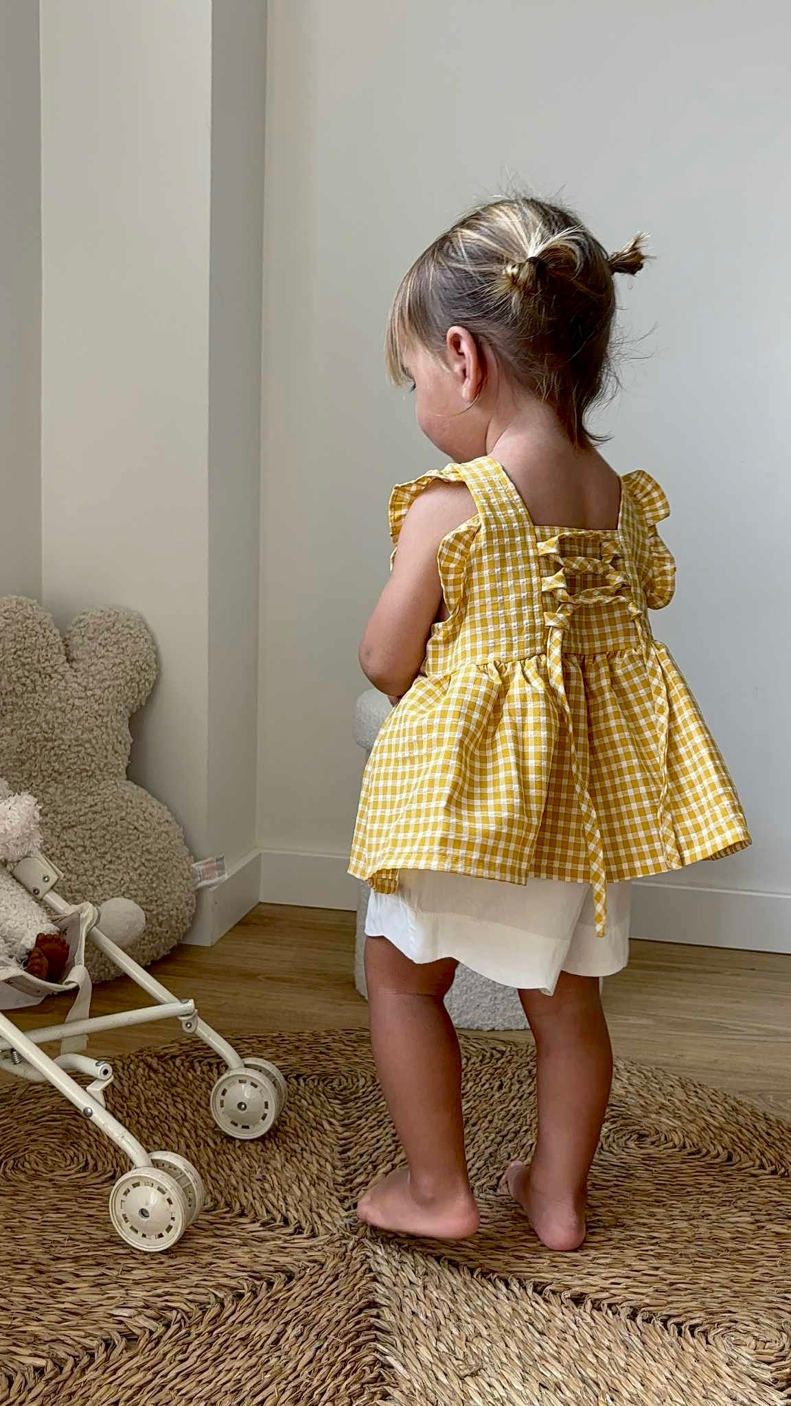 Ensemble Tendance Quadrillée Jaune