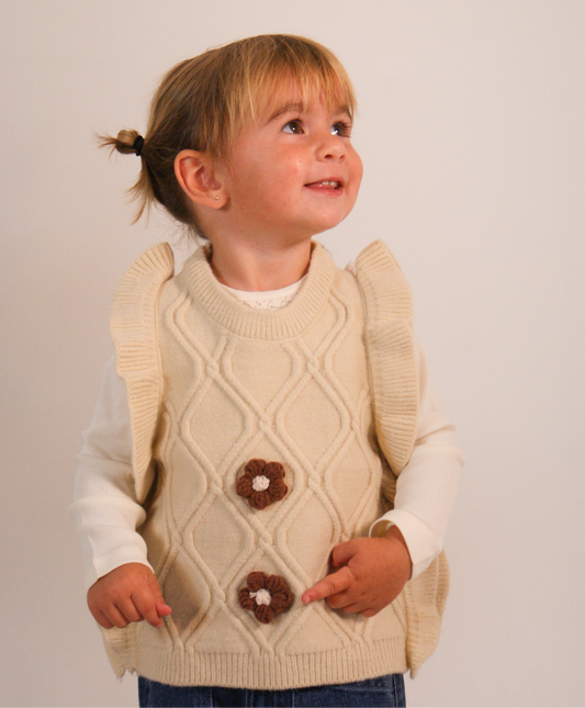 Pull Flora Beige