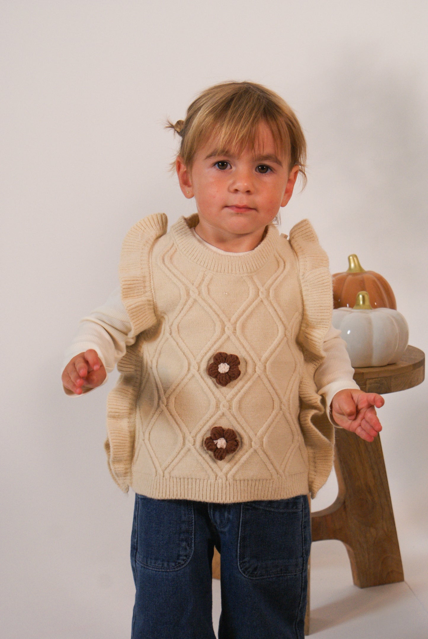 Pull Flora Beige