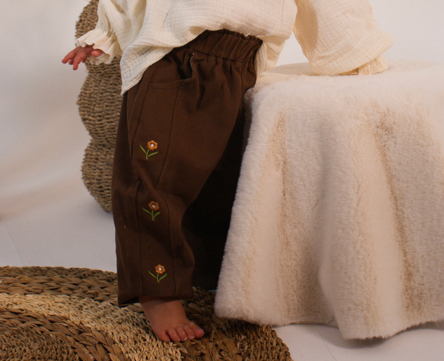 Pantalon Café Fleuri