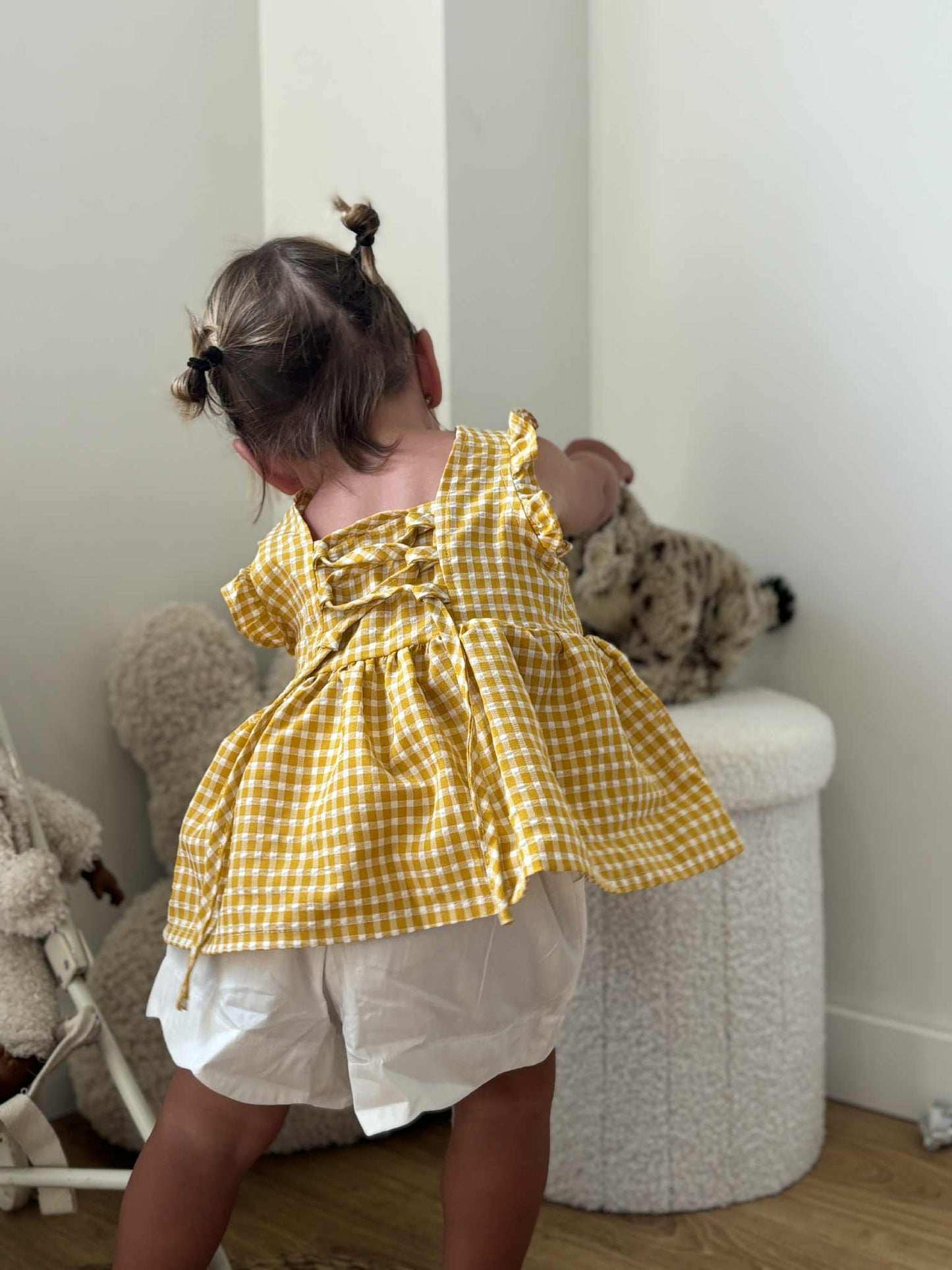 Ensemble Tendance Quadrillée Jaune