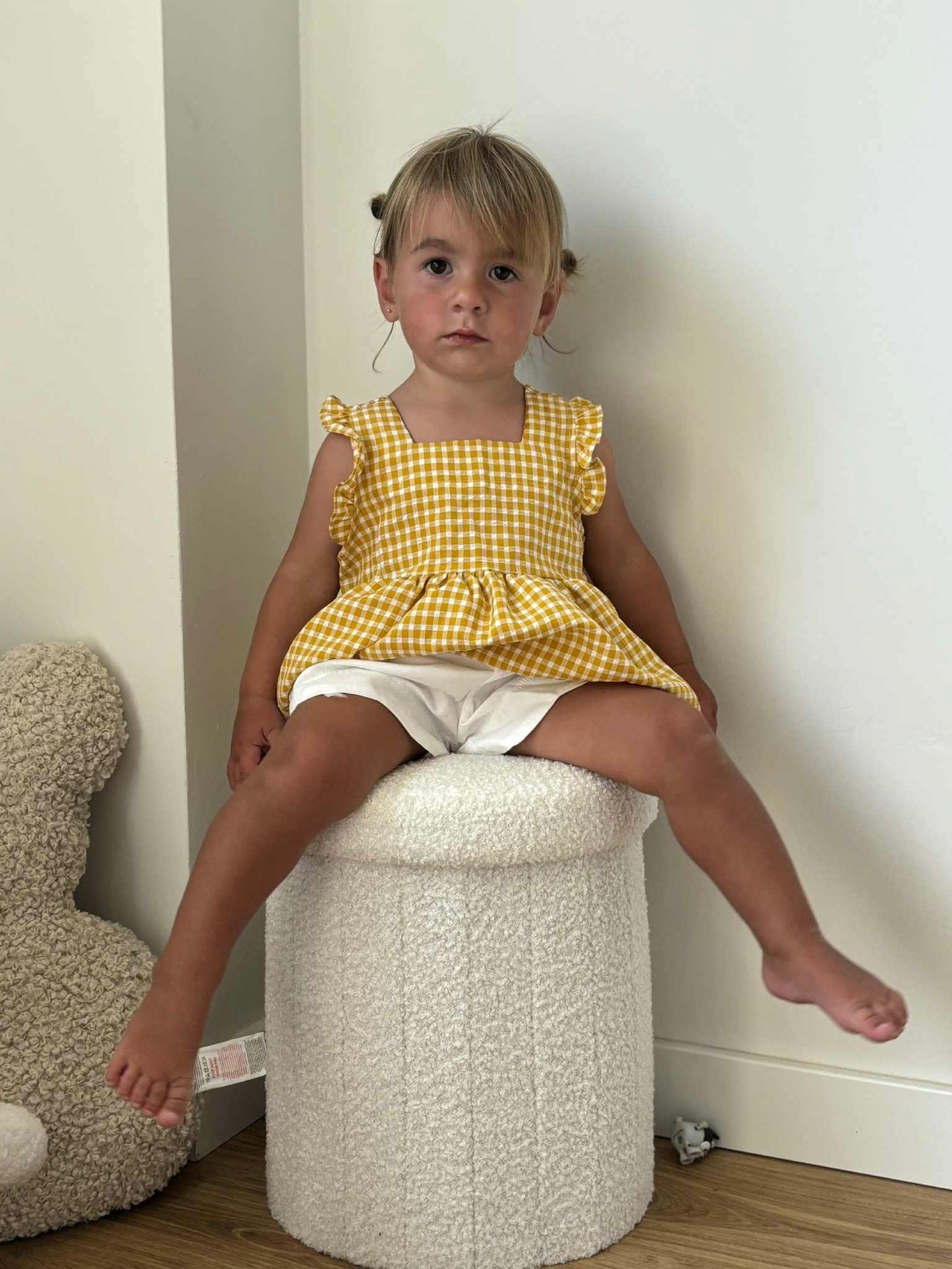 Ensemble Tendance Quadrillée Jaune